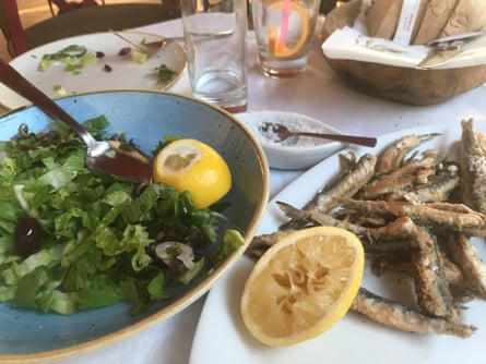 Fresh fish and a simple saladat Hotanineas taverna.