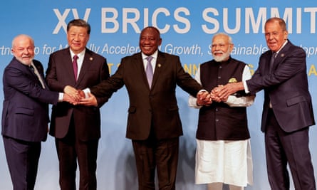 Xi Jinping and Narendra Modi met at the Brics summit in Johannesburg, South Africa, last month.