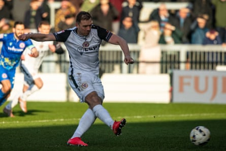 Michael Cheek scores a penalty