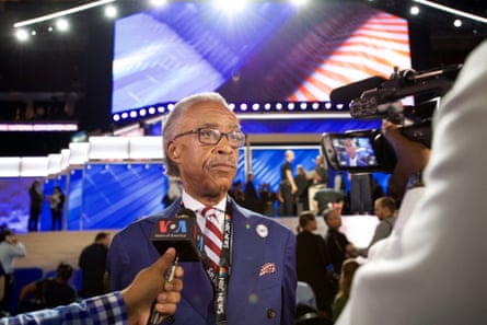 Al Sharpton attends the 2016 Democratic national convention at Wells Fargo Center in Philadelphia, Pennsylvania, on 25 July 2016.