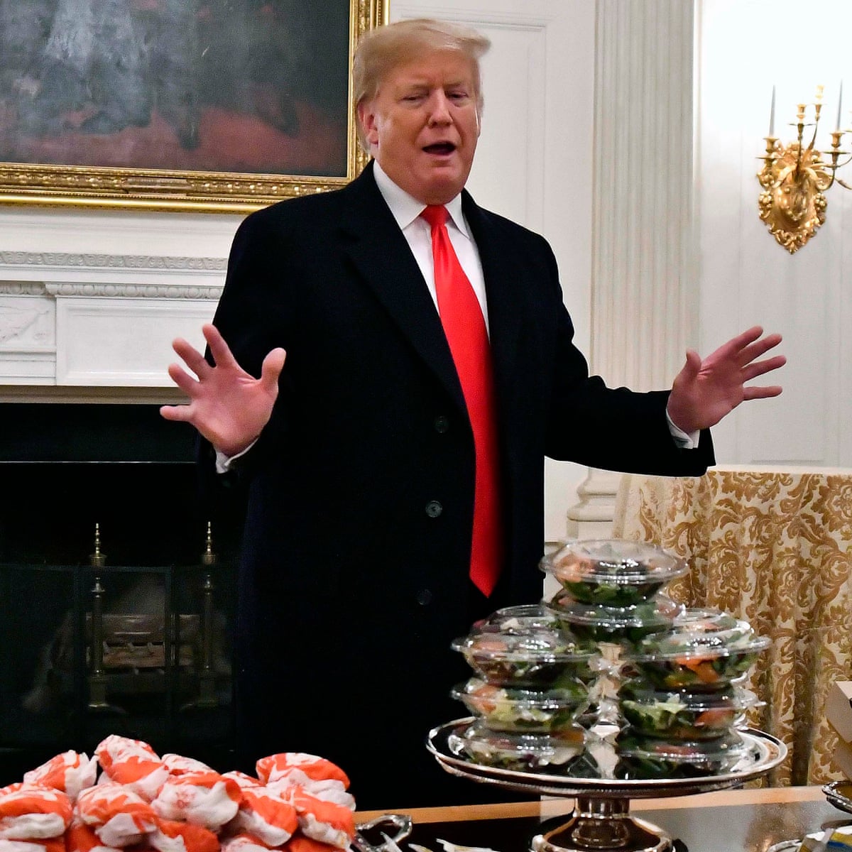 Donald Trump Orders Mcdonald S For Football Champions As Shutdown Cuts Staff Donald Trump The Guardian President Trump 2022 National College Football Championship
