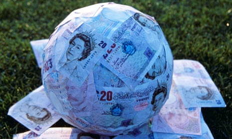 Football wrapped in cash