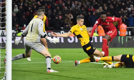 Liverpool’s Divock Origi scores their first goal.