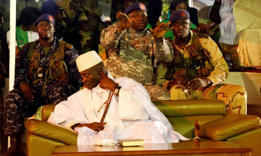 Yahya Jammeh at a rally in Banjul, the Gambia, in 2016.