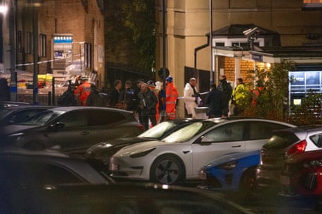 Police and other emergency responders attend to Huntingdon Station on 2 November, 2025 in Huntingdon, England after a stabbing attack on a train.