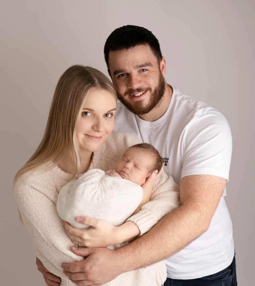 Emily Smith with her partner, Kalvin, and their daughter, Maeve.