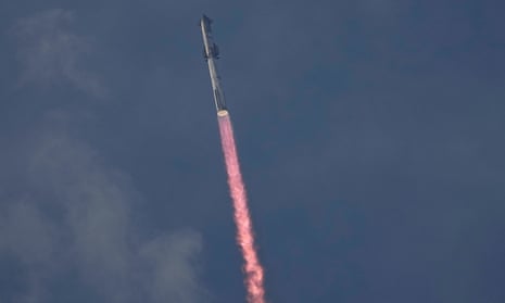 SpaceX's mega rocket Starship launches for it's third test flight from Starbase in Boca Chica, Texas, Thursday, March 14, 2024. (AP Photo/Eric Gay)