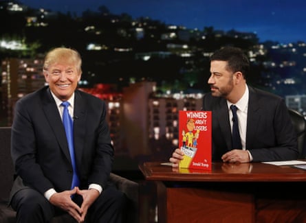 US presidential candidate Donald Trump appearing on ABC’s Jimmy Kimmel Live, 16 December 2015.