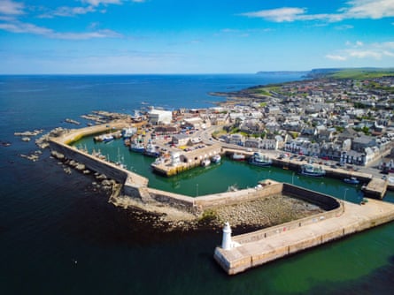 Aerial view of Macduff harbour