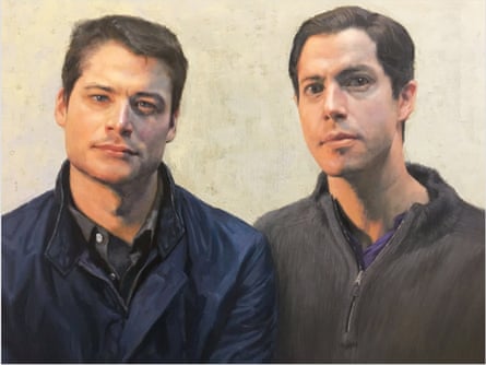 a painting of two men
