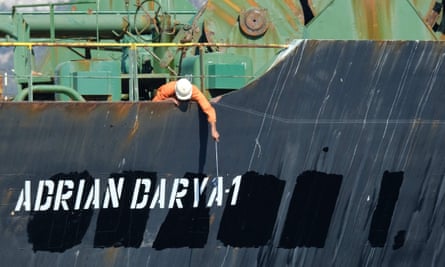 The tanker has been renamed Adrian Darya 1, and its former name – Grace 1 – painted over.