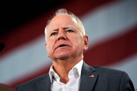 Tim Walz, the Democratic vice-presidential candidate, at a campaign event in Pennsylvania in October.