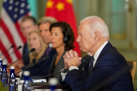 U.S. President Joe Biden attends a bilateral meeting with Chinese President Xi Jinping at Filoli estate on the sidelines of the Asia-Pacific Economic Cooperation (APEC) summit, in Woodside, California, U.S., November 15, 2023.