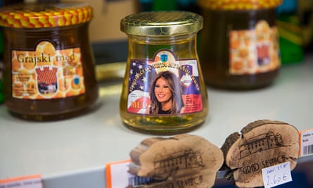 Melania Trump-branded honey on sale in Sevnica.