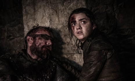 Richard Dormer and Maisie Williams in the Game of Thrones episode The Long Night