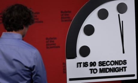 The Doomsday Clock in Washington as set by the Bulletin of the Atomic Scientists.