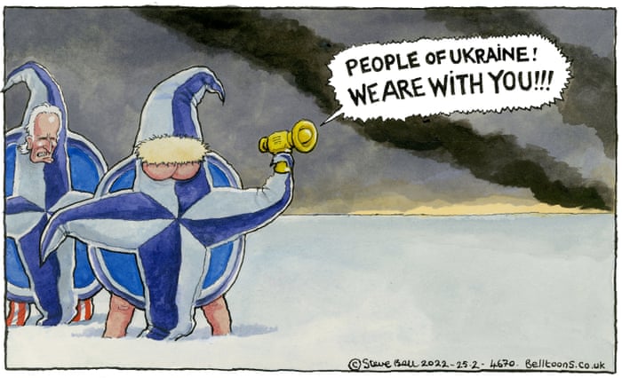 Steve Bell on the US and UK response to Russia&amp;#39;s invasion of Ukraine – cartoon | Opinion | The Guardian