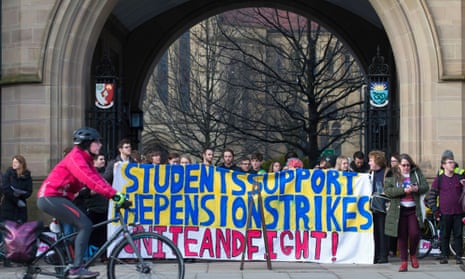 Students join lecturers on the picket line at Manchester University.