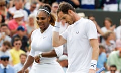 Serena Williams and Andy Murray during their mixed doubles campaign at Wimbledon in 2019.