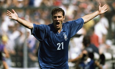 Christian Vieri in action for Italy at the World Cup in 1998.