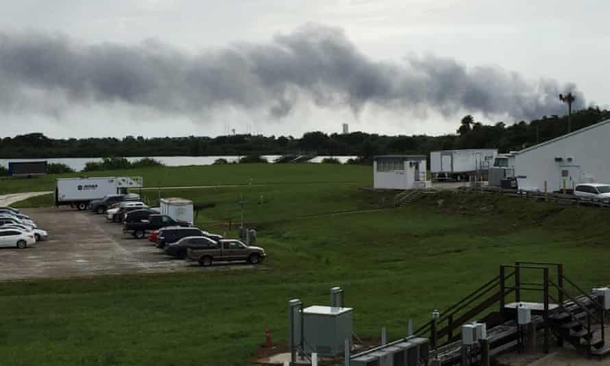 Smoke rises from a SpaceX launch site on Thursday in Cape Canaveral, Florida.