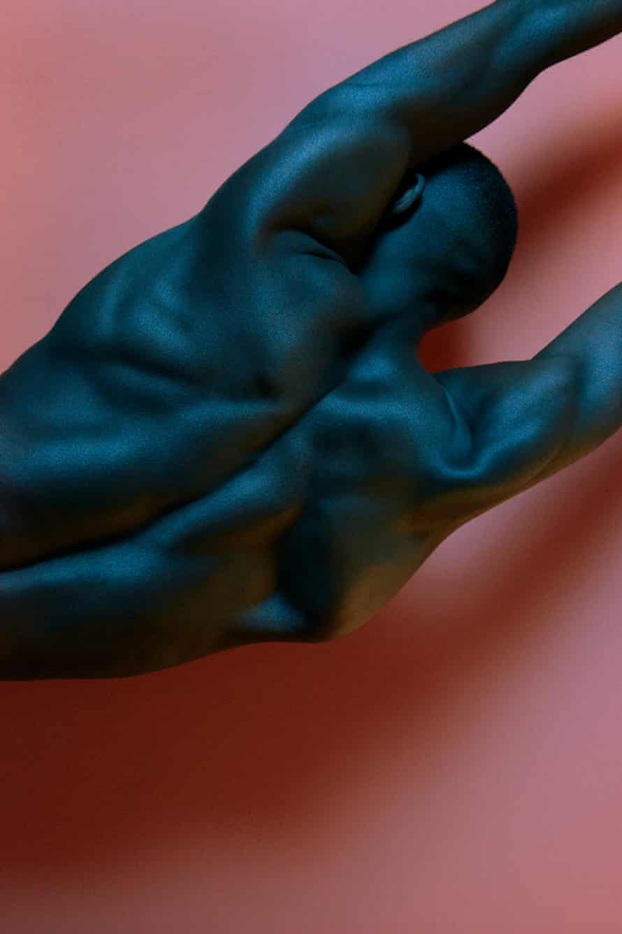 Abstract muscular black male body