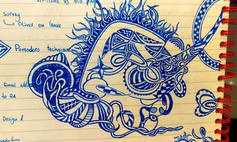 Blue biro doodle