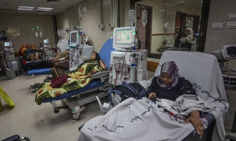 Patients undergo dialysis at al-Aqsa hospital in Deir Al Balah, in the Gaza Strip.