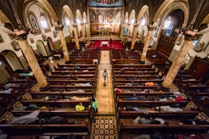 St Boniface in San Francisco. The church opens its doors every weekday at 6am to allow homeless people to rest until 3pm.