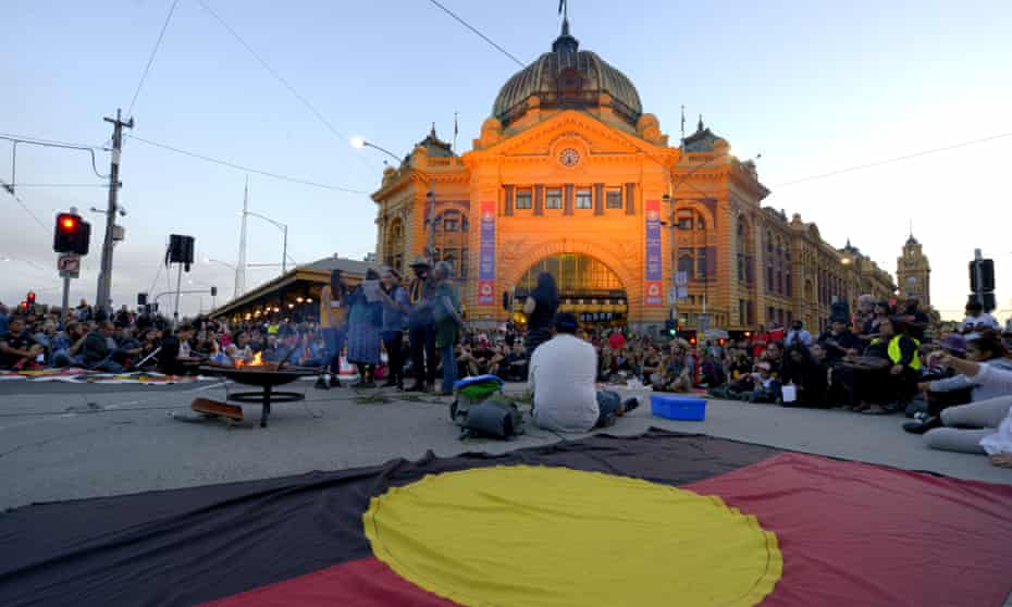 An Aboriginal flag in Melbourne