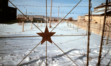 The gates surrounding the Shikhany research center near the town of Saratov, Russia.