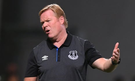 Everton manager Ronald Koeman looks dejected during their 3-0 defeat to Atalanta in the Europa League.