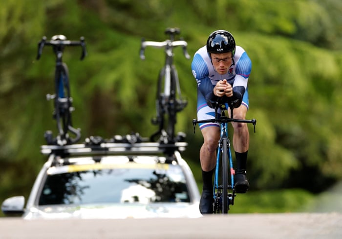 Finn Crockett of Scotland begins the time trial.