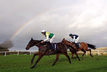 Runners in action at Cheltenham on Sunday.