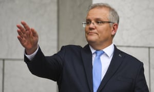 Australian Prime Minister Scott Morrison speaks to the media during a press conference at Parliament House in Canberra, April 3, 2020.