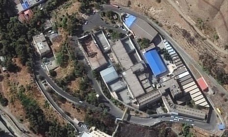 A satellite image of Iran's Evin prison in Tehran after it was heavily damaged by a fire last month
