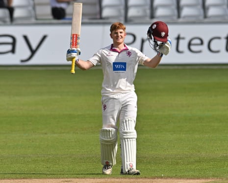 Thomas Rew of Somerset celebrates a century