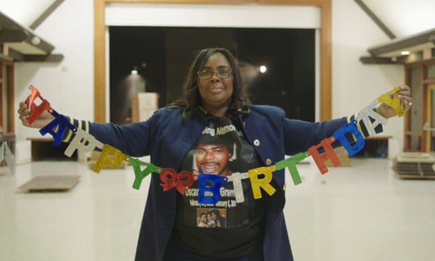 ‘Happy Birthday gives me another feeling of being happy and joyful that Oscar was a young man, that people cared about him,’ said the Reverend Wanda Johnson, whose son Oscar Grant III was murdered by transit police.