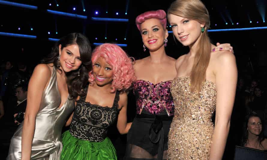 With Selena Gomez, Nicki Minaj and Katy Perry.