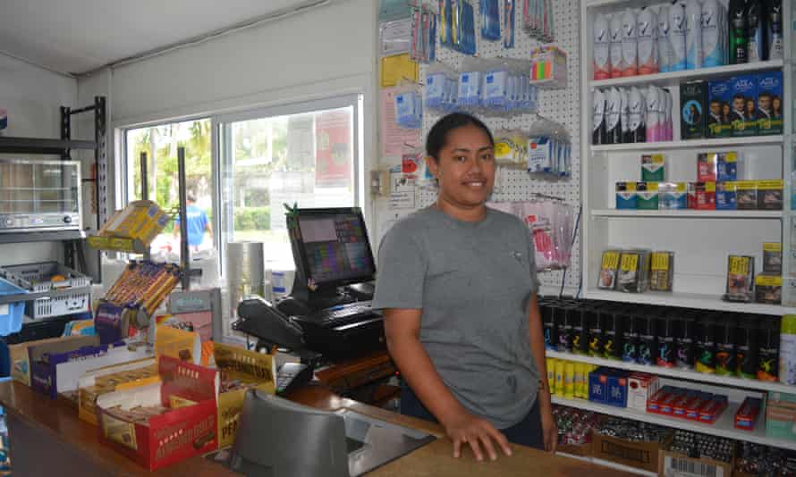 Ake Vailoa in the shop she works in in Tupapa, Rarotonga.