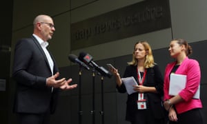 AAP chief executive Bruce Davidson at a press conference at the newswires’ office