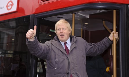 Mobile sweatbox … Boris Johnson launching London’s Routemaster bus in 2011.