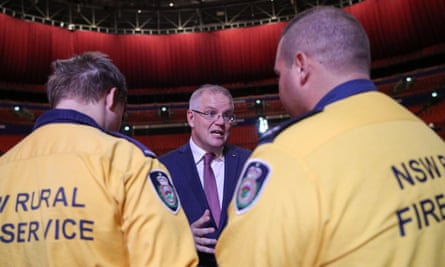 Scott Morrison attends a state memorial honouring victims of the Australian bushfires in Sydney