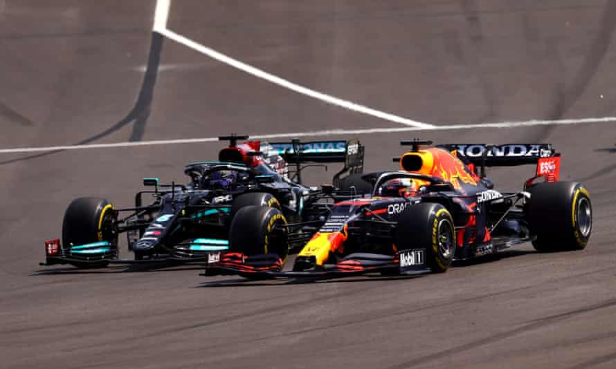 Lewis Hamilton and Max Verstappen salute mutual respect after latest battle | Formula One | The Guardian