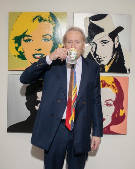 Portrait of CMG’s Mark Roesler, photographed in front of Warhol style images at his offices in Beverly Hills, CA