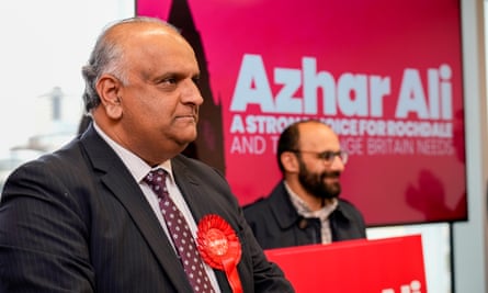 Azhar Ali wearing a Labour red rosette