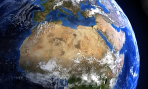 An image of the Earth centred on the Sahara. 
