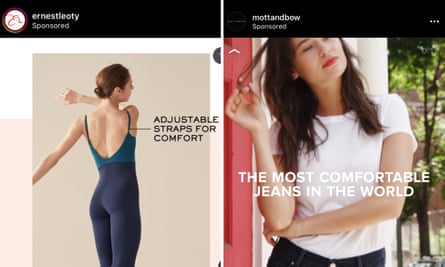 Brands advertising how comfortable their clothing is on Instagram.