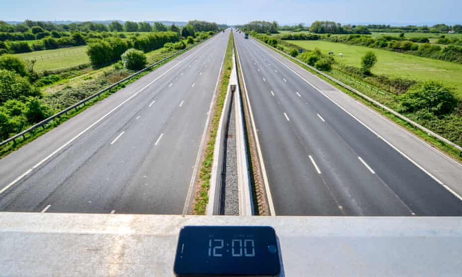 The M5 motorway at Highbridge in Somerset on 22 April