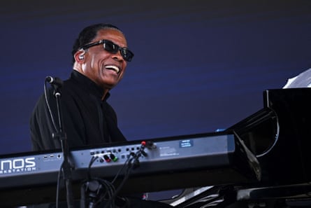 Herbie Hancock performs on the Pyramid stage